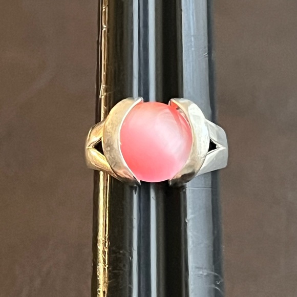 🔴SOLD🔴 Vintage sterling silver ring with eight interchangeable cats eye ring - Picture 12 of 16